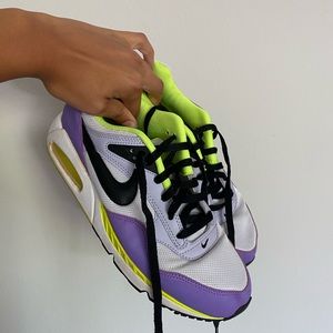 Purple & Neon Green Nike Air Shoes